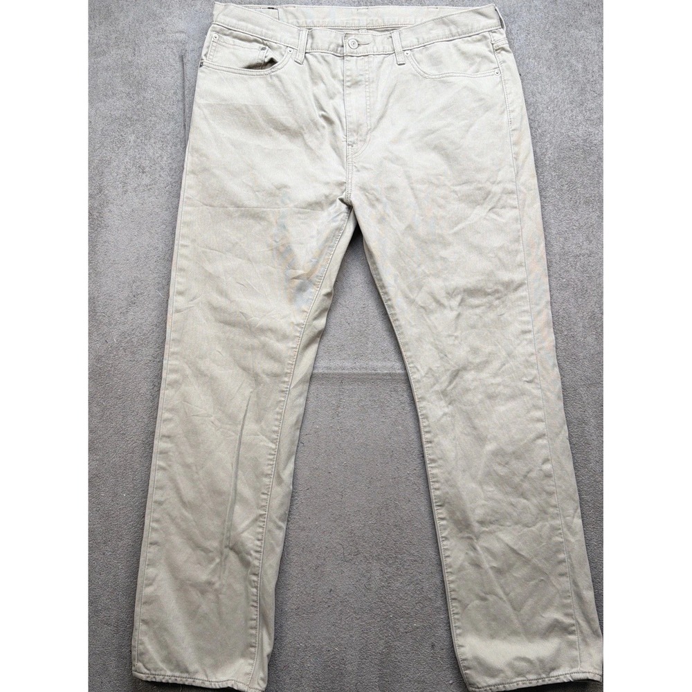 Levi's 513 Straight Leg Jeans Beige Khaki Casual Workwear Men's 38x32
